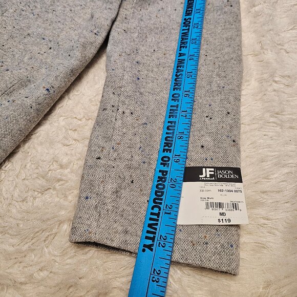 JF x Jason Bolden Unisex Gray Multi Wool Blend Oversize Suit Jacket Size M - Picture 6 of 8